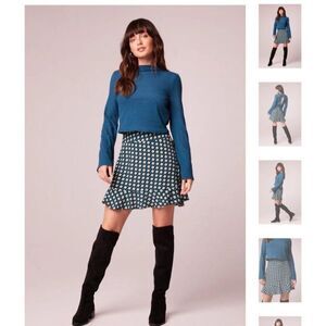 NWT XS teal diamond mini skirt